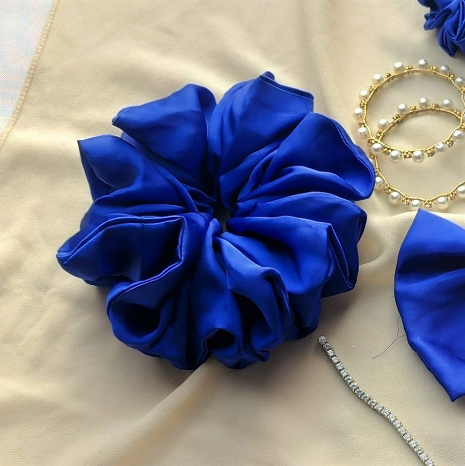 Large Royal Sapphire Silk Scrunchie🔹