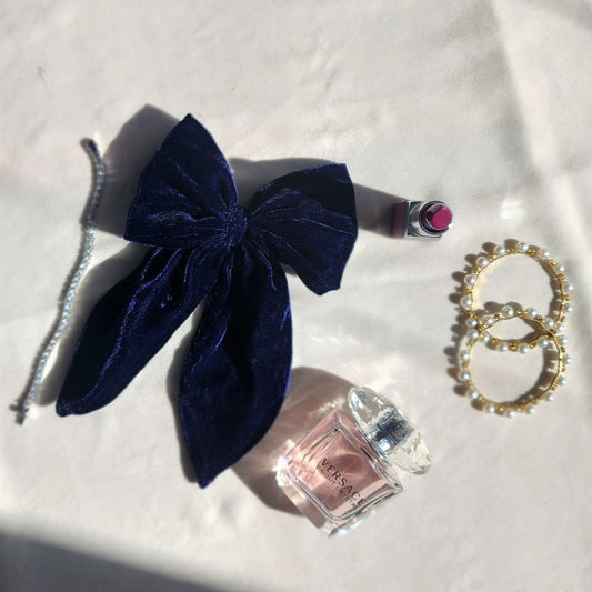 Royal Blue Velvet Bow