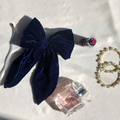 Royal Blue Velvet Bow