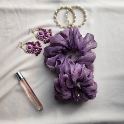 Sheer Scrunchie with Rhinestones