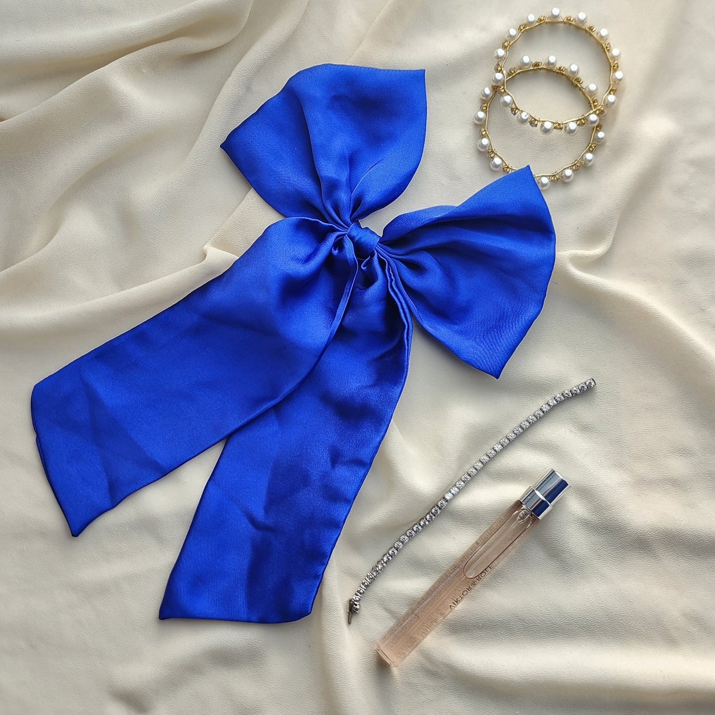 Royal Sapphire Silk Bow