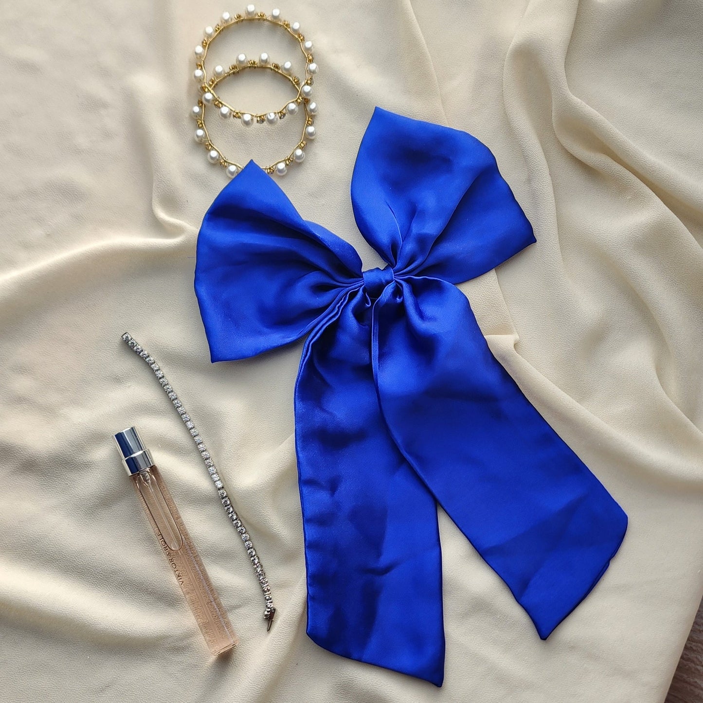 Royal Sapphire Silk Bow