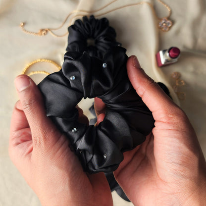 Luxe Black Silk Hair Set